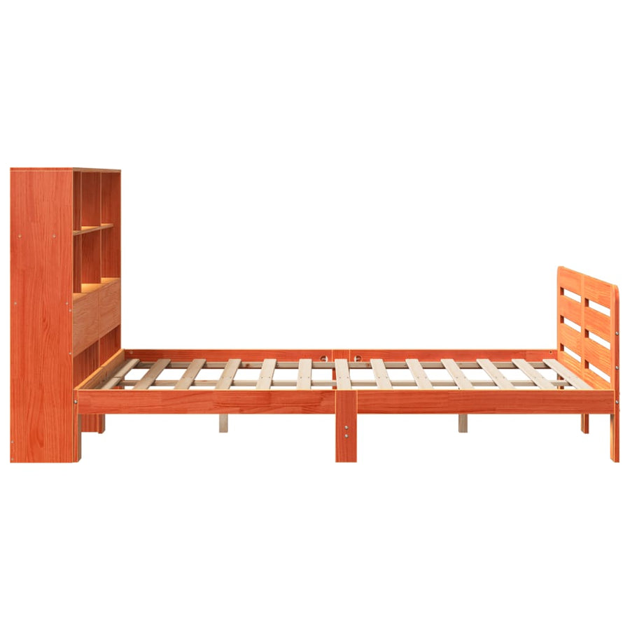 Bedframe zonder matras massief grenenhout wasbruin 160x200 cm
