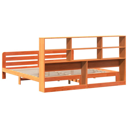 Bedframe zonder matras massief grenenhout wasbruin 180x200 cm