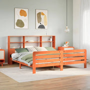 Bedframe massief grenenhout wasbruin 180x200 cm