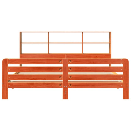 Bedframe zonder matras massief grenenhout wasbruin 200x200 cm