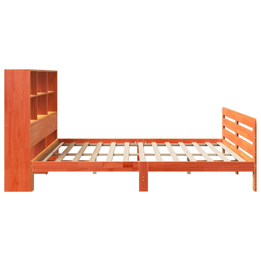 Bedframe zonder matras massief grenenhout wasbruin 200x200 cm