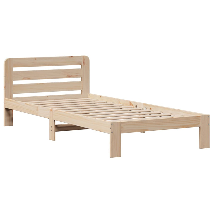 Bed met boekenkast zonder matras massief grenenhout 90x200 cm