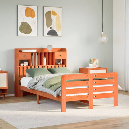 Bed Met Boekenkast Zonder Matras Grenenhout 120 x 200 cm