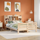 Bed met boekenkast zonder matras massief grenenhout 140x200 cm