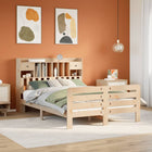 Bed met boekenkast zonder matras massief grenenhout 140x190 cm