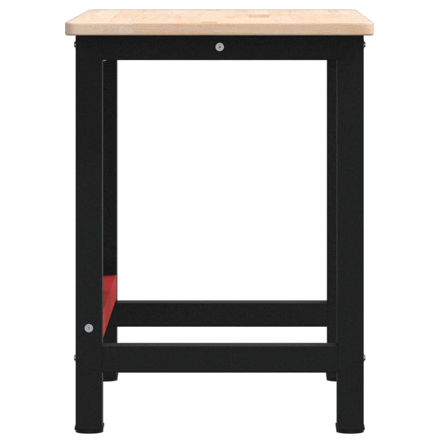 Werkbank rechthoekig 100x60x81,5 cm massief eikenhout