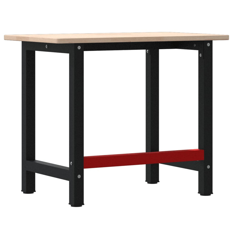 Werkbank rechthoekig 100x60x81,5 cm massief eikenhout