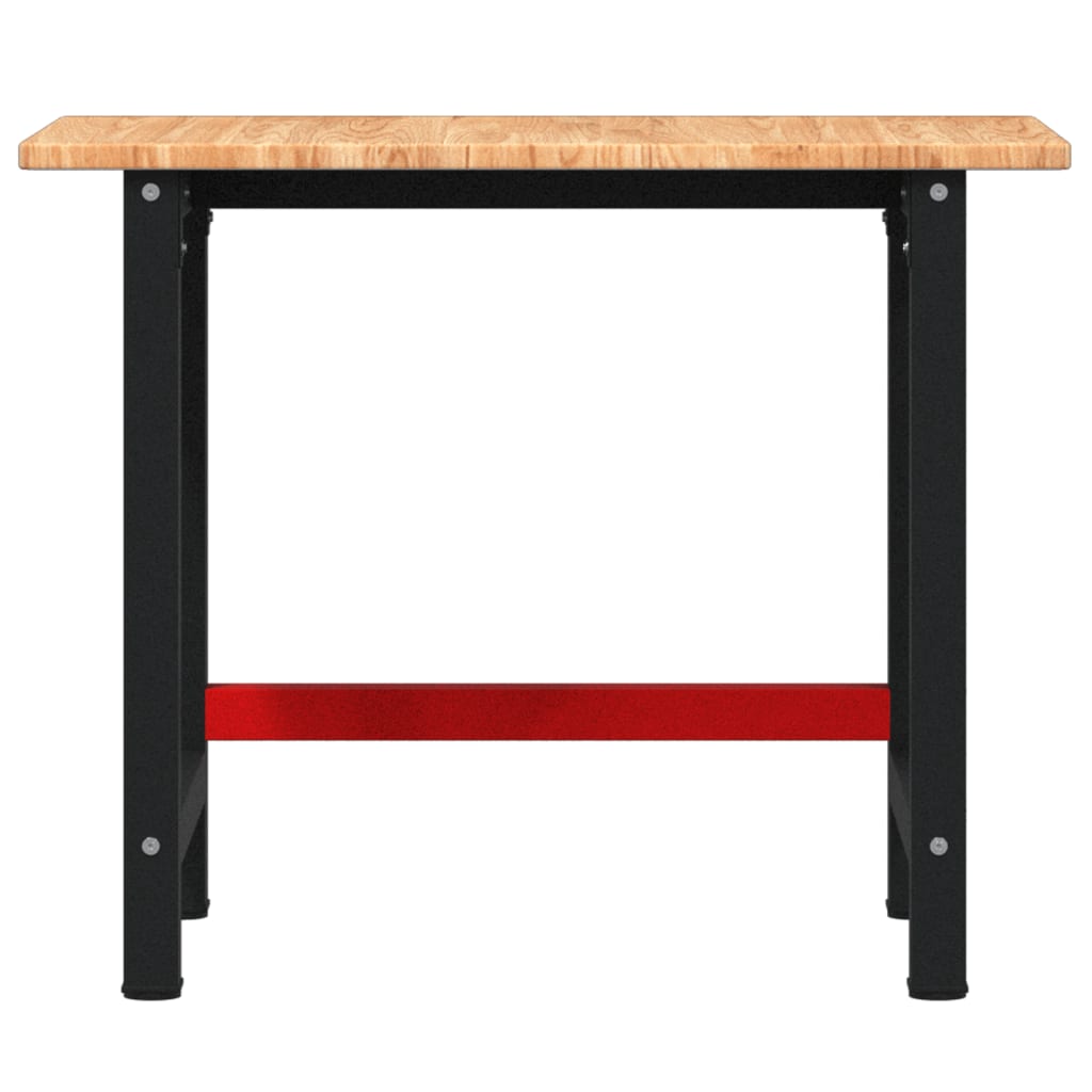 Werkbank rechthoek 100x60x81,5 cm massief eikenhout lichtbruin