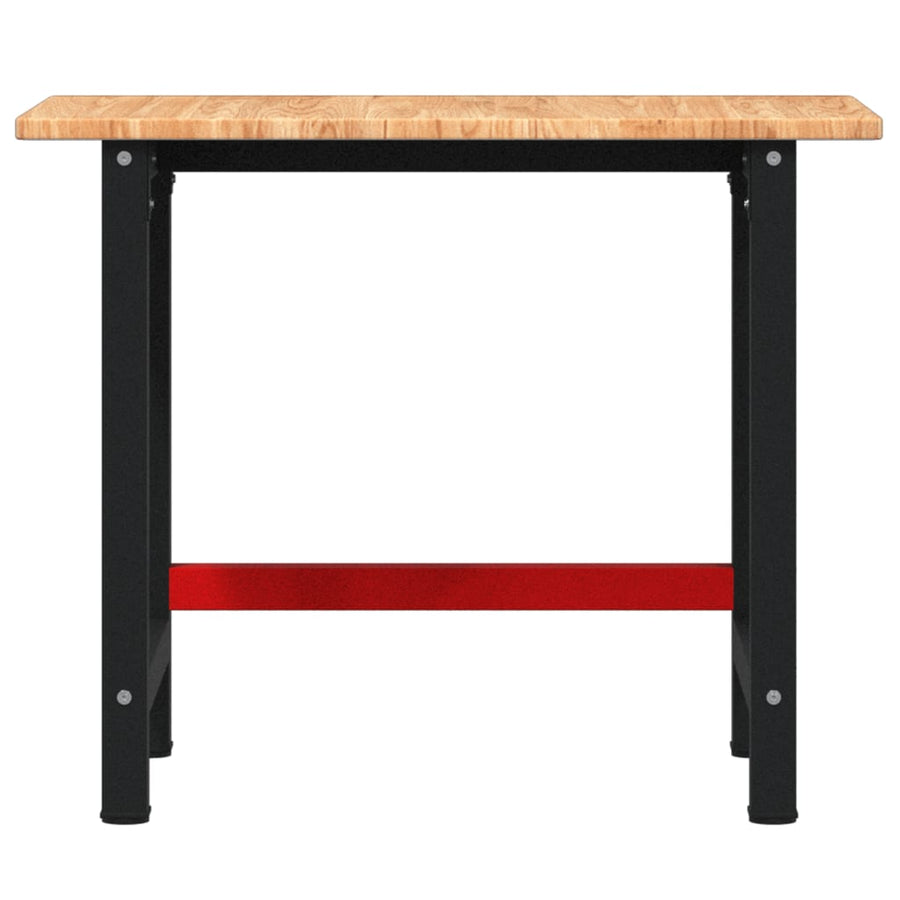 Werkbank rechthoek 100x60x81,5 cm massief eikenhout lichtbruin