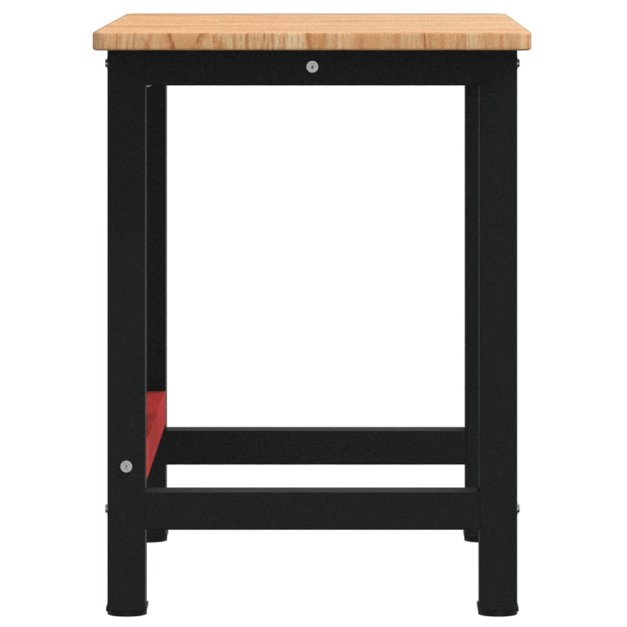 Werkbank rechthoek 100x60x81,5 cm massief eikenhout lichtbruin