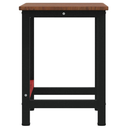 Werkbank rechthoek 100x60x81,5 cm massief eikenhout donkerbruin