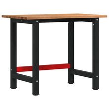 Werkbank 100x60x81,5 cm massief eikenhout lichtbruin