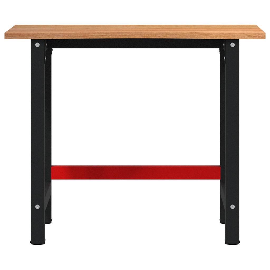 Werkbank 100x60x81,5 cm massief eikenhout lichtbruin