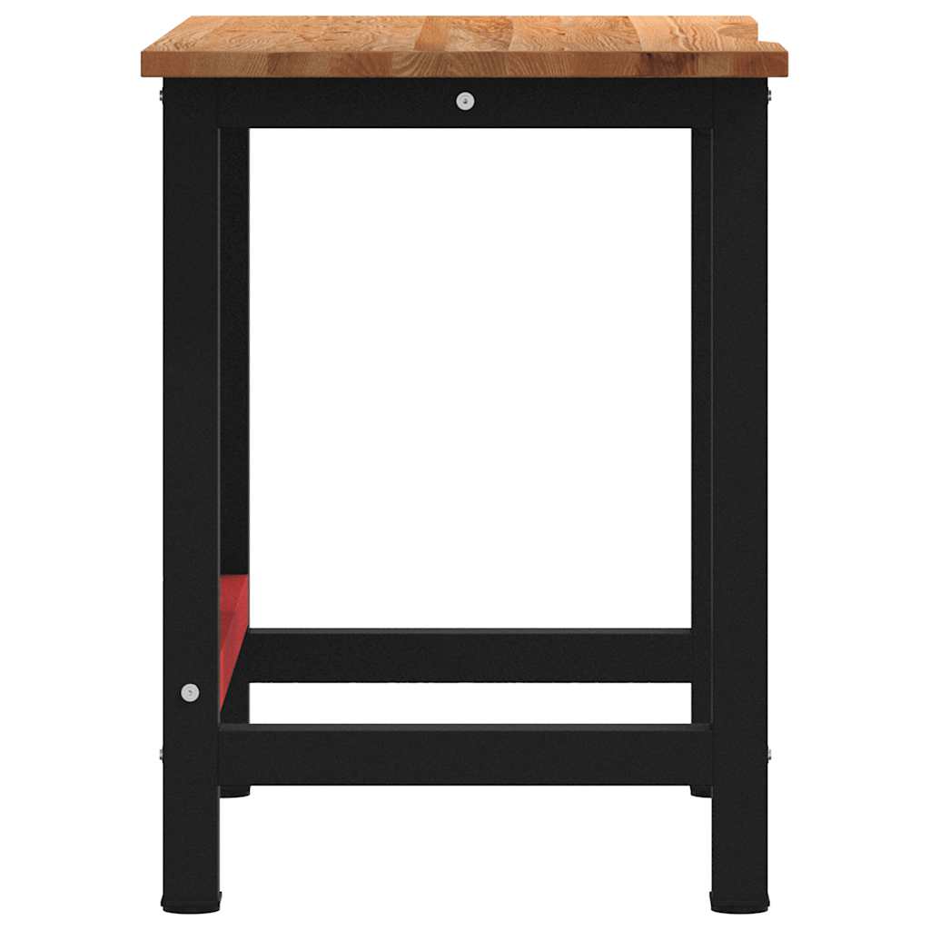 Werkbank 100x60x81,5 cm massief eikenhout lichtbruin