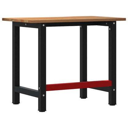 Werkbank 100x60x81,5 cm massief eikenhout lichtbruin