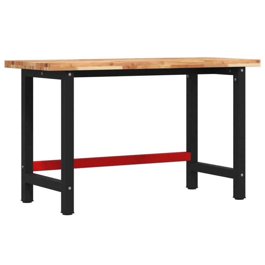 Werkbank rechthoekig 140x60x83 cm massief acaciahout