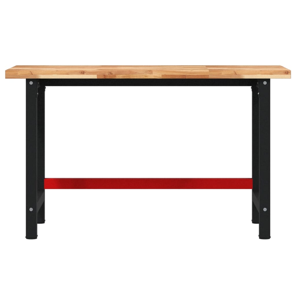 Werkbank rechthoekig 140x60x83 cm massief acaciahout
