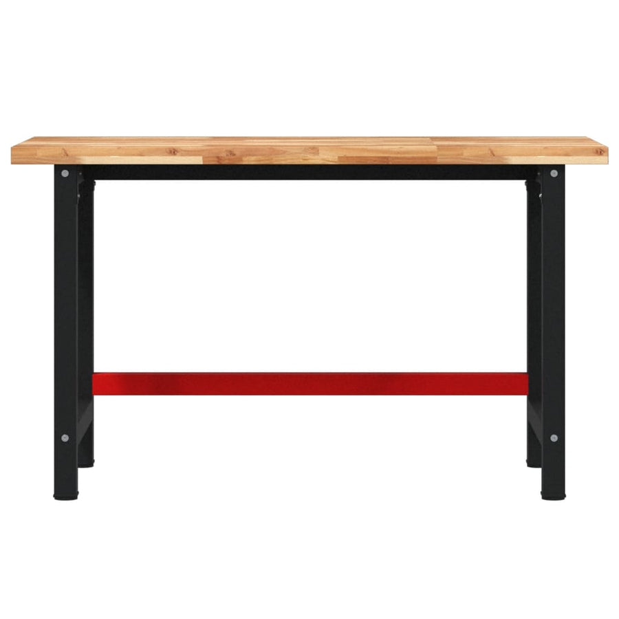 Werkbank rechthoekig 140x60x83 cm massief acaciahout