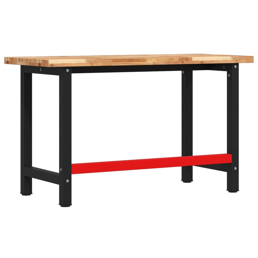 Werkbank rechthoekig 140x60x83 cm massief acaciahout