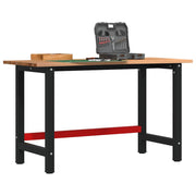 Werkbank 140x60x81,5 cm massief eikenhout