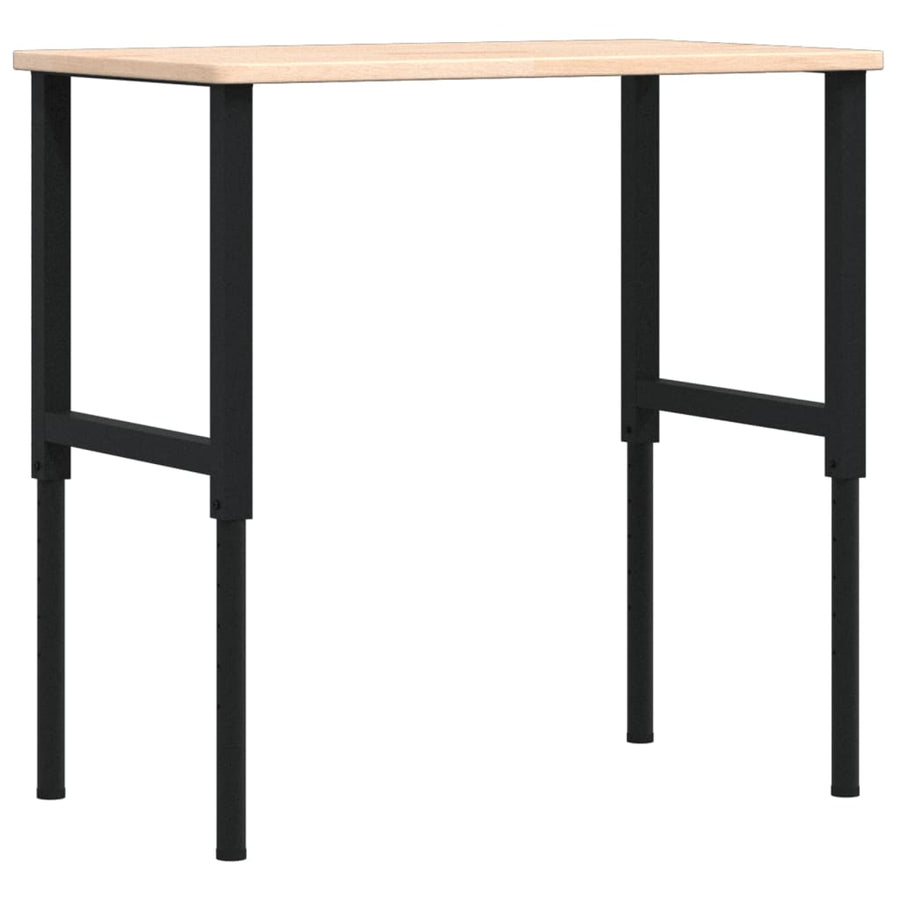 Werkbank rechthoekig 100x60x(71,5-98) cm massief eikenhout