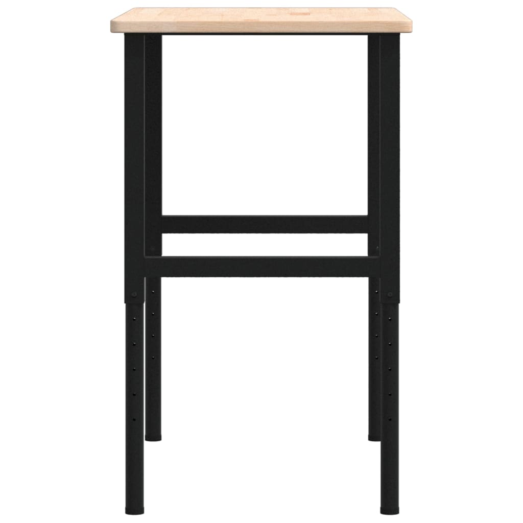 Werkbank rechthoekig 100x60x(71,5-98) cm massief eikenhout