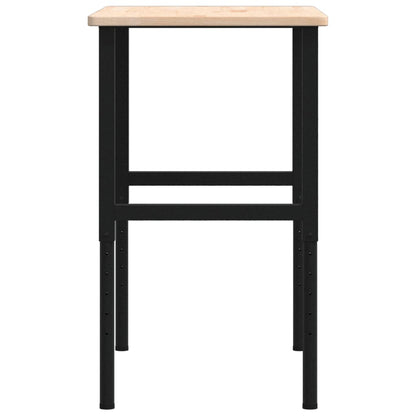 Werkbank rechthoekig 100x60x(71,5-98) cm massief eikenhout