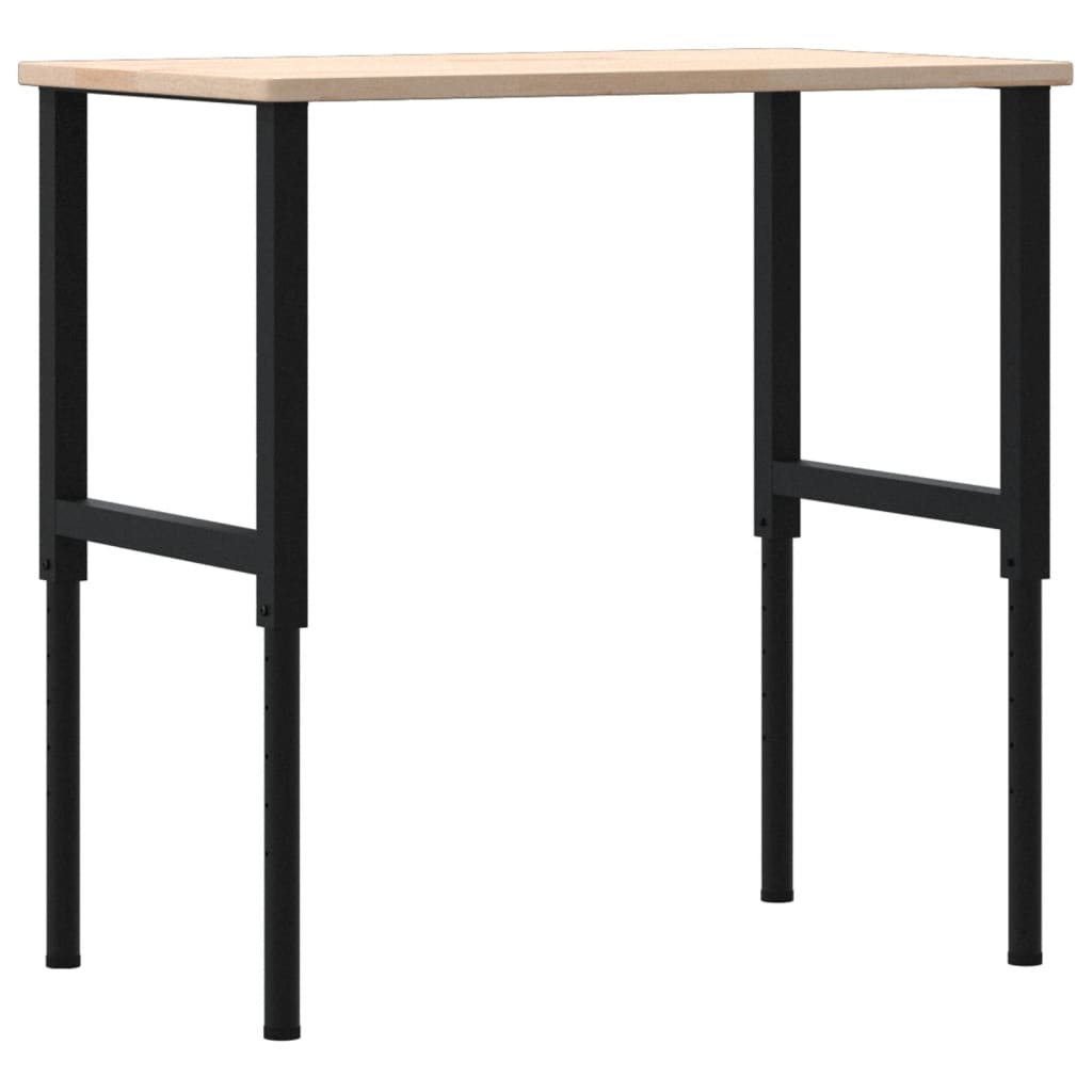 Werkbank rechthoekig 100x60x(71,5-98) cm massief eikenhout