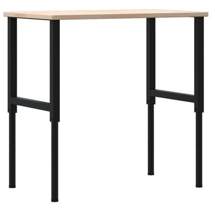 Werkbank rechthoekig 100x60x(71,5-98) cm massief eikenhout