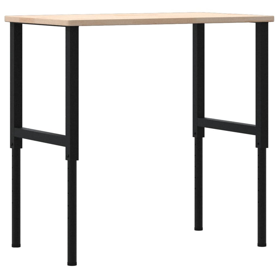 Werkbank rechthoekig 100x60x(71,5-98) cm massief eikenhout