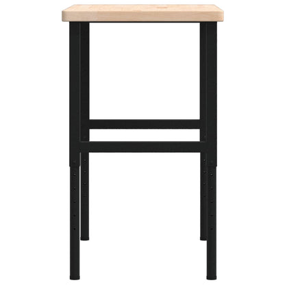 Werkbank rechthoekig 100x60x(73-99,5) cm massief eikenhout