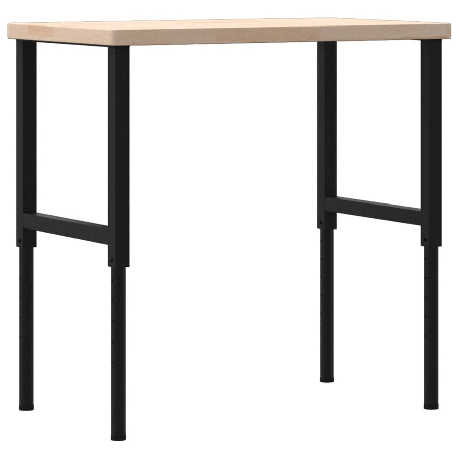 Werkbank rechthoekig 100x60x(73-99,5) cm massief eikenhout