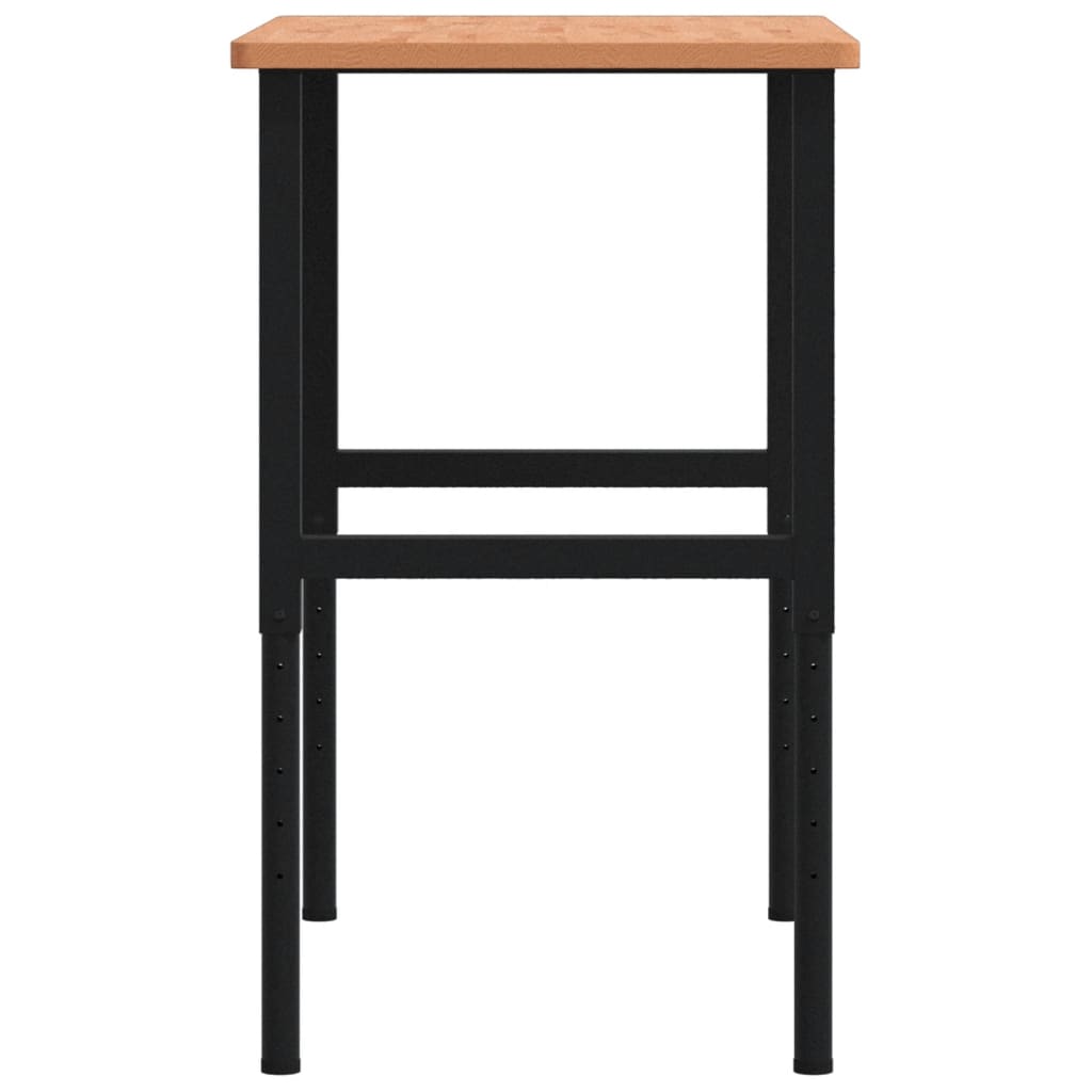 Werkbank rechthoekig 100x60x(71,5-98) cm massief beukenhout