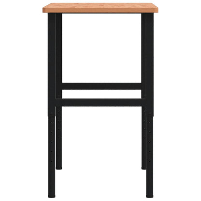 Werkbank rechthoekig 100x60x(71,5-98) cm massief beukenhout