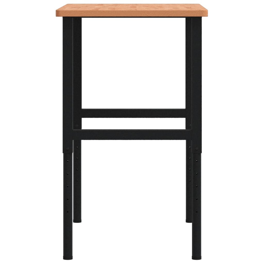 Werkbank rechthoekig 100x60x(71,5-98) cm massief beukenhout