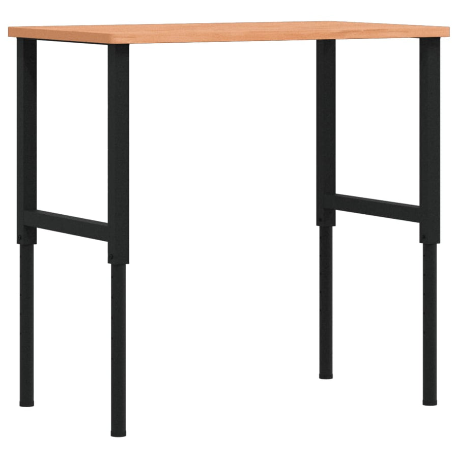 Werkbank rechthoekig 100x60x(71,5-98) cm massief beukenhout