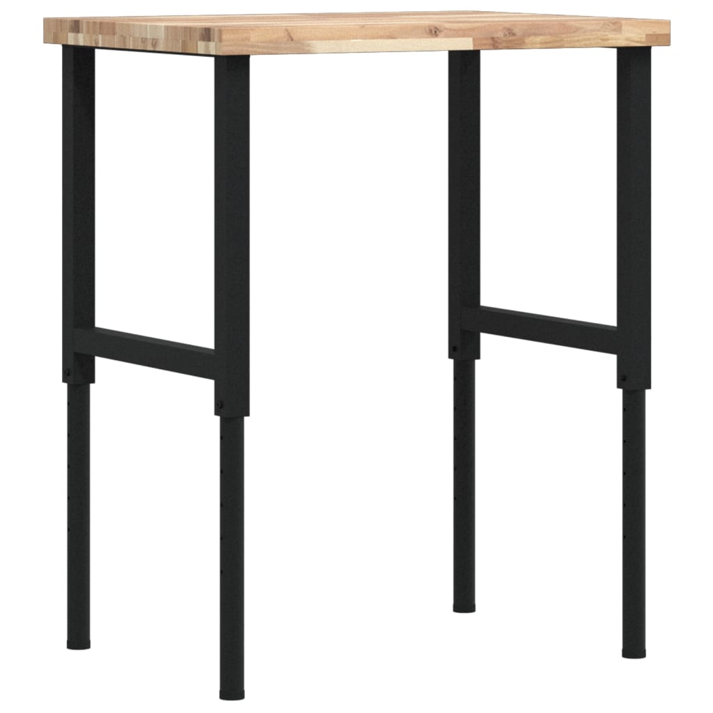 Werkbank rechthoekig 80x60x(73-99,5) cm massief acaciahout