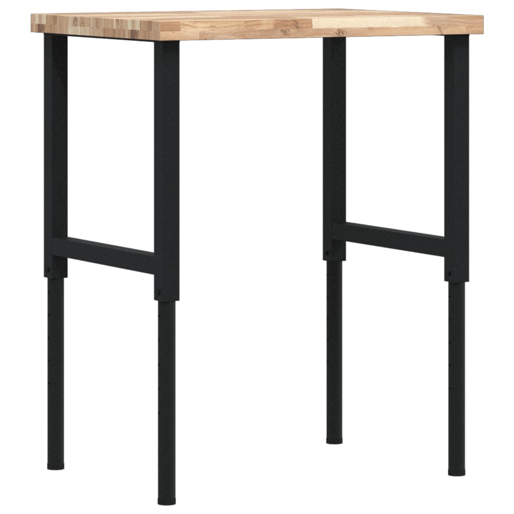 Werkbank rechthoekig 80x60x(73-99,5) cm massief acaciahout