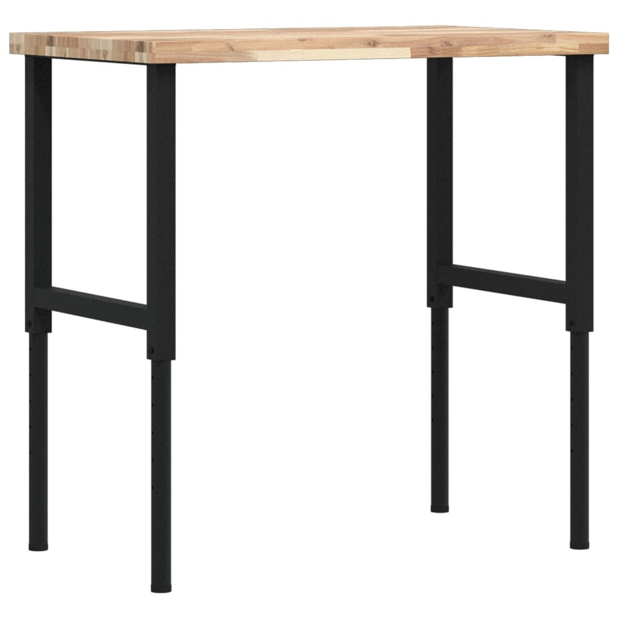 Werkbank rechthoekig 100x60x(73-99,5) cm massief acaciahout