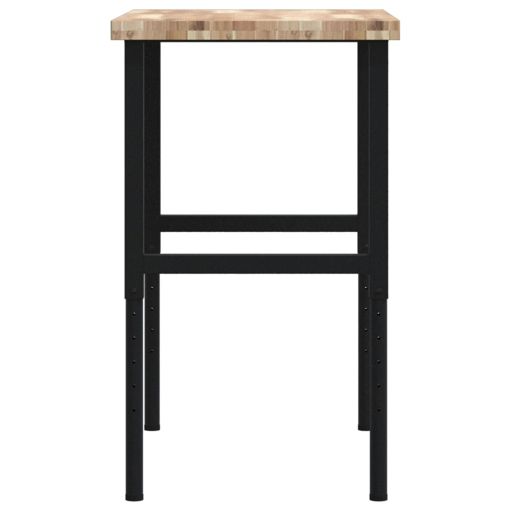 Werkbank rechthoekig 100x60x(73-99,5) cm massief acaciahout