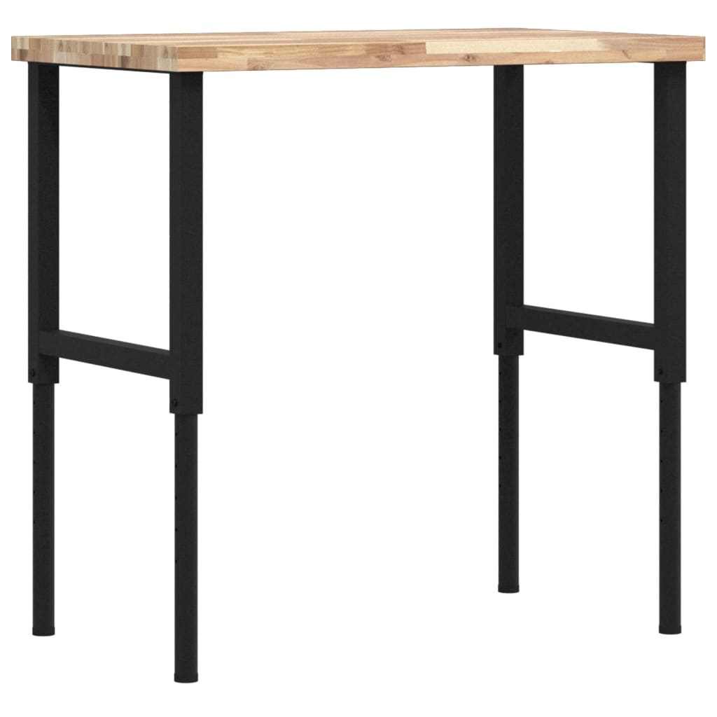 Werkbank rechthoekig 100x60x(73-99,5) cm massief acaciahout