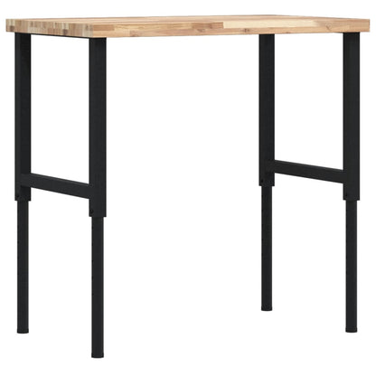 Werkbank rechthoekig 100x60x(73-99,5) cm massief acaciahout