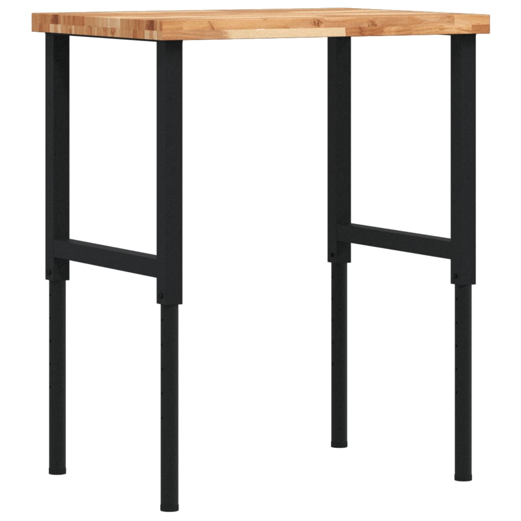 Werkbank rechthoekig 80x60x(73-99,5) cm massief acaciahout