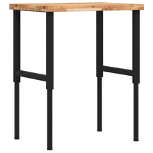 Werkbank rechthoekig 80x60x(73-99,5) cm massief acaciahout