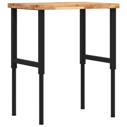 Werkbank rechthoekig 80x60x(73-99,5) cm massief acaciahout