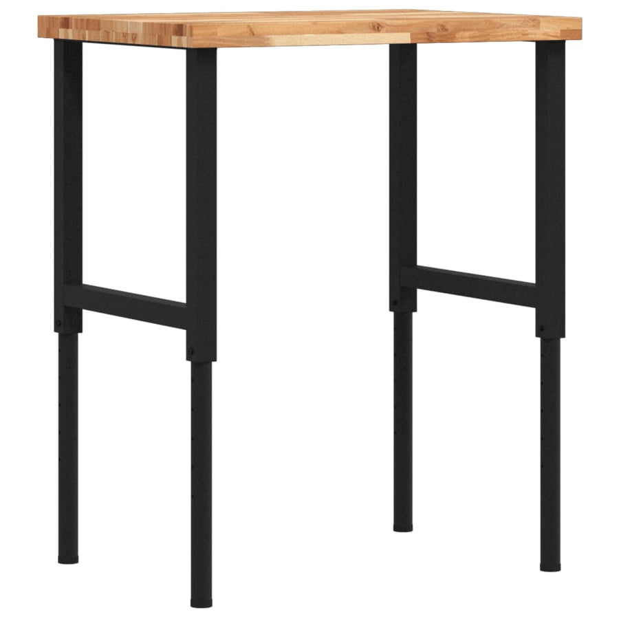Werkbank rechthoekig 80x60x(73-99,5) cm massief acaciahout