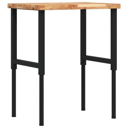 Werkbank rechthoekig 80x60x(73-99,5) cm massief acaciahout