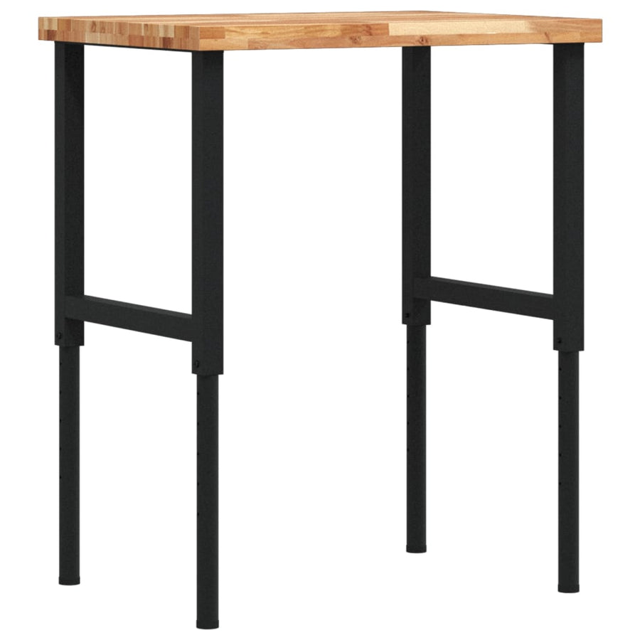 Werkbank rechthoekig 80x60x(73-99,5) cm massief acaciahout