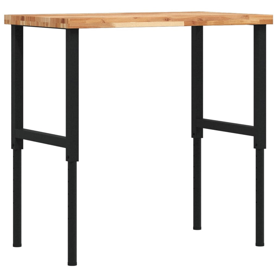 Werkbank rechthoekig 100x60x(73-99,5) cm massief acaciahout