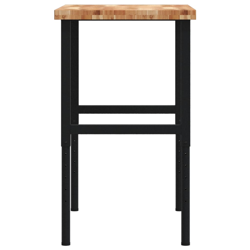 Werkbank rechthoekig 100x60x(73-99,5) cm massief acaciahout